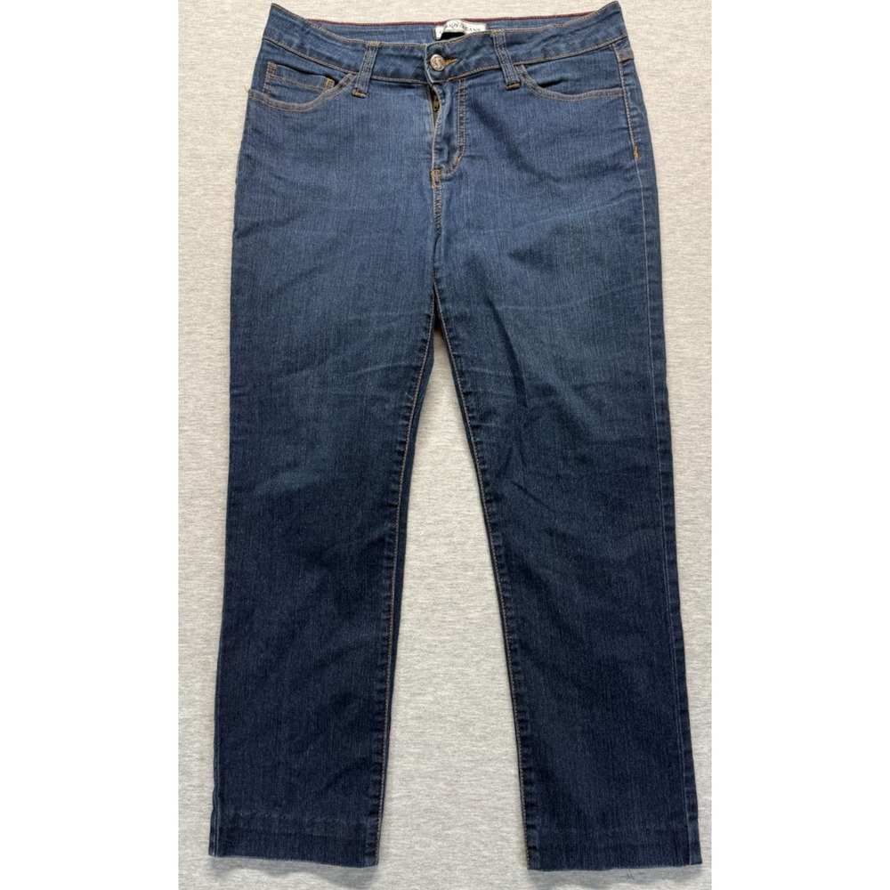 Cello Cropped Jeans Womens 13 Blue Dark Wash Denim Stretch Straight Leg Outdoor